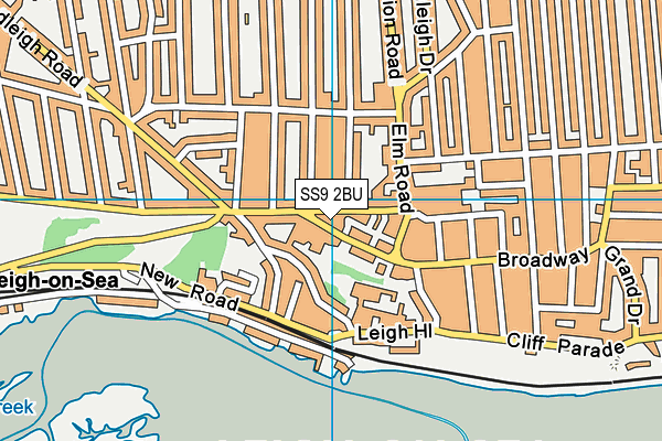 SS9 2BU map - OS VectorMap District (Ordnance Survey)