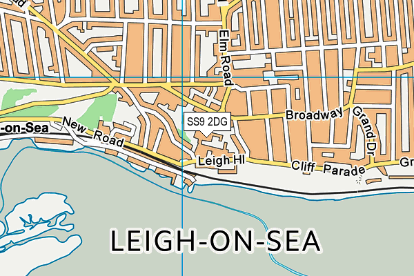 SS9 2DG map - OS VectorMap District (Ordnance Survey)