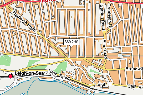 SS9 2HS map - OS VectorMap District (Ordnance Survey)