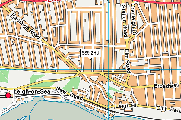 SS9 2HU map - OS VectorMap District (Ordnance Survey)
