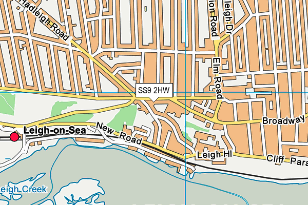 SS9 2HW map - OS VectorMap District (Ordnance Survey)