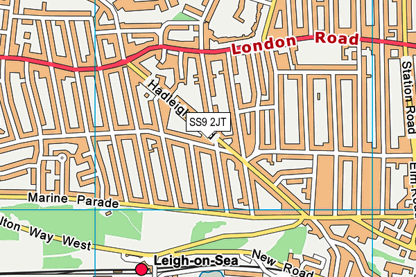 SS9 2JT map - OS VectorMap District (Ordnance Survey)