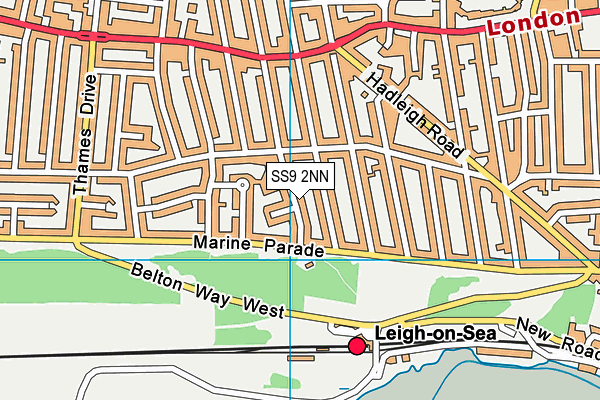 SS9 2NN map - OS VectorMap District (Ordnance Survey)
