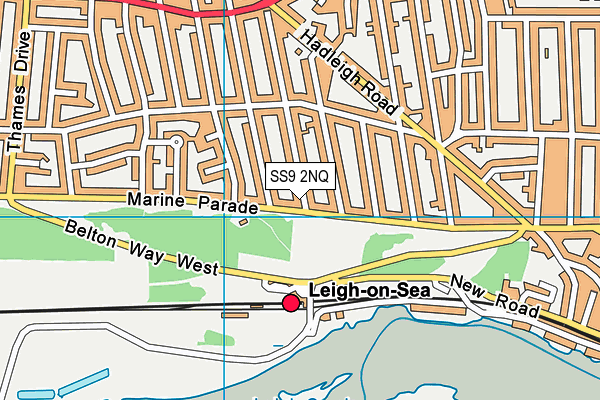 SS9 2NQ map - OS VectorMap District (Ordnance Survey)