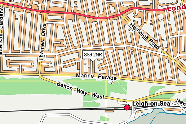 SS9 2NR map - OS VectorMap District (Ordnance Survey)