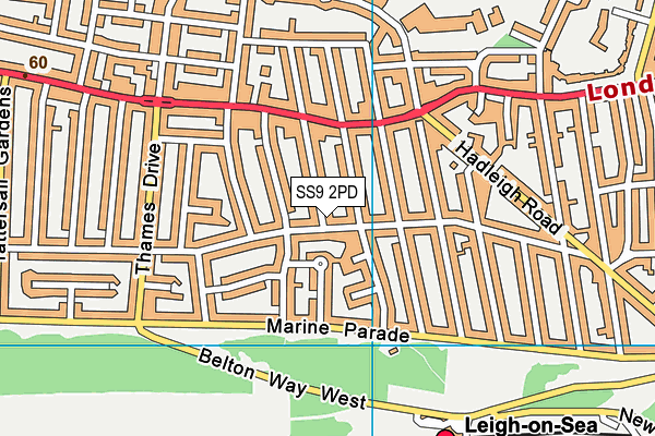 SS9 2PD map - OS VectorMap District (Ordnance Survey)