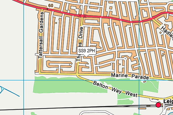 SS9 2PH map - OS VectorMap District (Ordnance Survey)