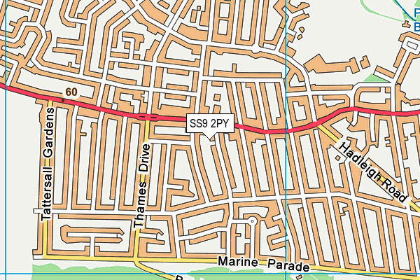 SS9 2PY map - OS VectorMap District (Ordnance Survey)