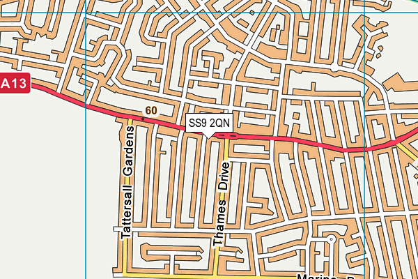 SS9 2QN map - OS VectorMap District (Ordnance Survey)
