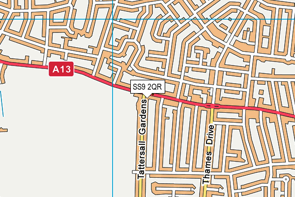 SS9 2QR map - OS VectorMap District (Ordnance Survey)