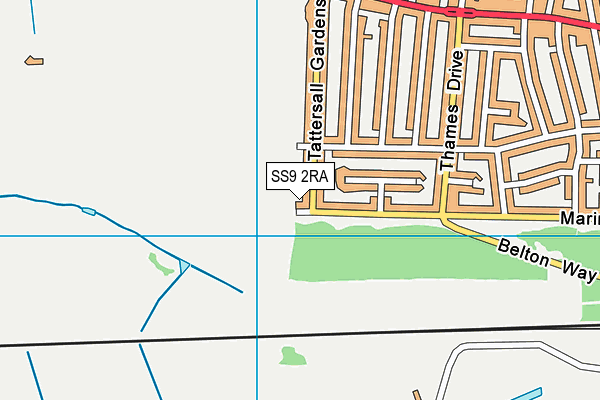 SS9 2RA map - OS VectorMap District (Ordnance Survey)