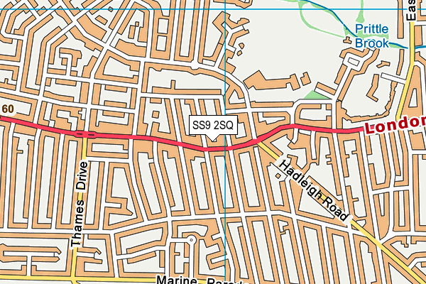 SS9 2SQ map - OS VectorMap District (Ordnance Survey)