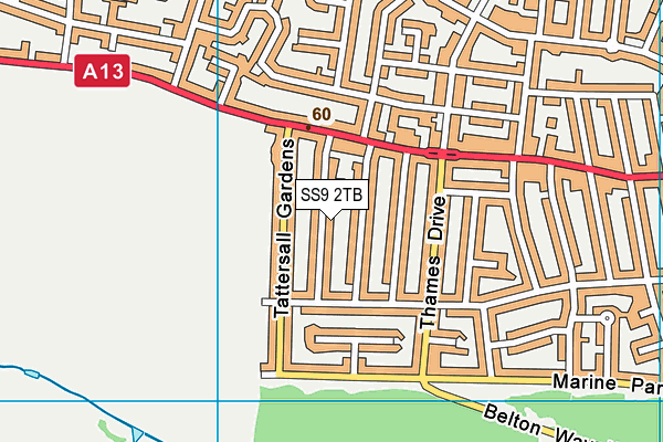 SS9 2TB map - OS VectorMap District (Ordnance Survey)