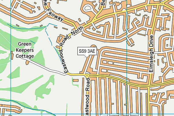 SS9 3AE map - OS VectorMap District (Ordnance Survey)