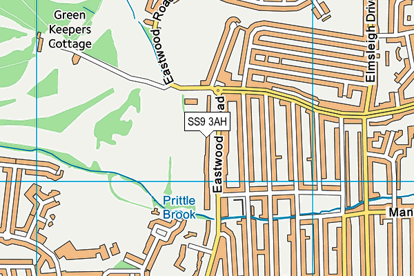 SS9 3AH map - OS VectorMap District (Ordnance Survey)