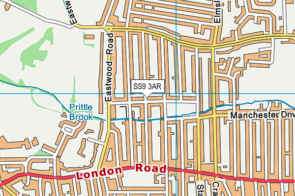 SS9 3AR map - OS VectorMap District (Ordnance Survey)