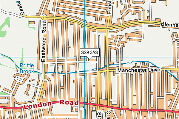 Bonchurch Park map (SS9 3AS) - OS VectorMap District (Ordnance Survey)