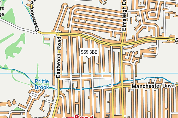 SS9 3BE map - OS VectorMap District (Ordnance Survey)