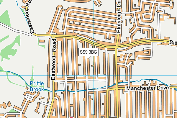 SS9 3BG map - OS VectorMap District (Ordnance Survey)