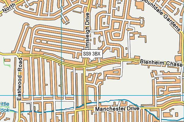 SS9 3BX map - OS VectorMap District (Ordnance Survey)