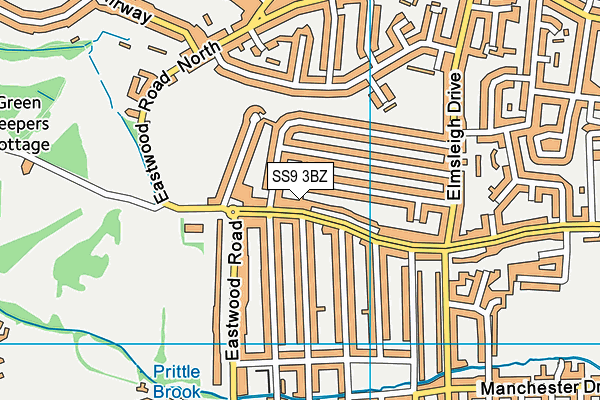 SS9 3BZ map - OS VectorMap District (Ordnance Survey)