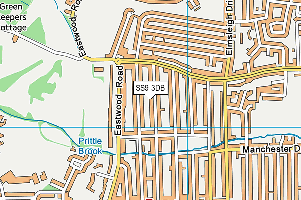 SS9 3DB map - OS VectorMap District (Ordnance Survey)