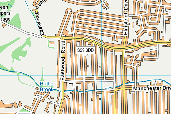 SS9 3DD map - OS VectorMap District (Ordnance Survey)