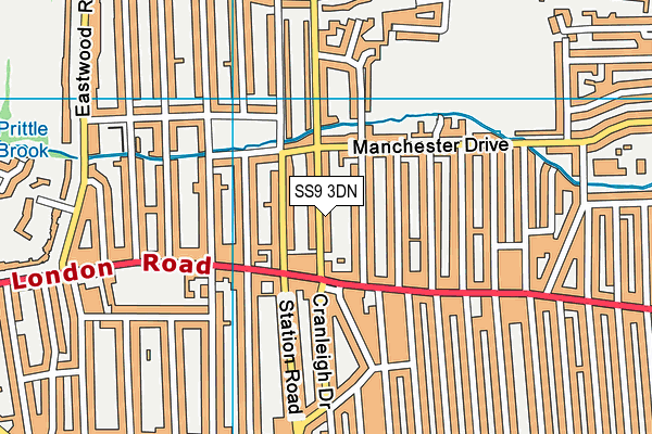 SS9 3DN map - OS VectorMap District (Ordnance Survey)