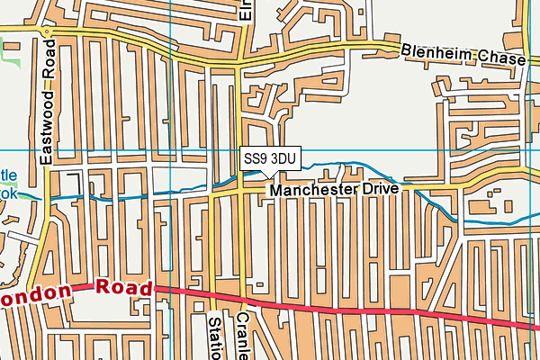 SS9 3DU map - OS VectorMap District (Ordnance Survey)