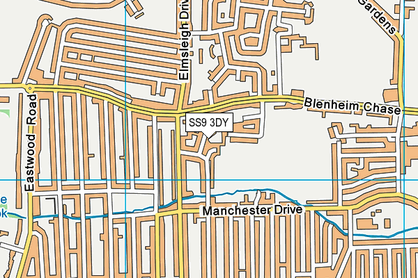 SS9 3DY map - OS VectorMap District (Ordnance Survey)