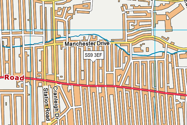 SS9 3EF map - OS VectorMap District (Ordnance Survey)
