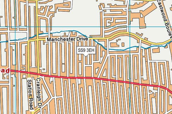 SS9 3EH map - OS VectorMap District (Ordnance Survey)