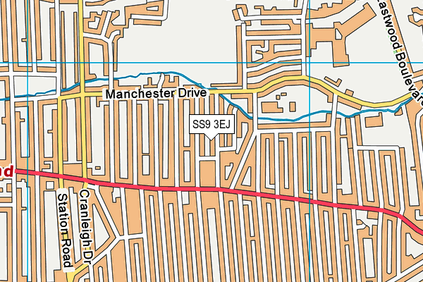 SS9 3EJ map - OS VectorMap District (Ordnance Survey)