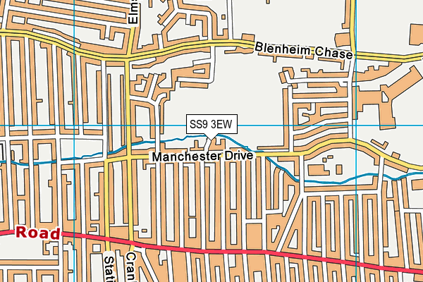 SS9 3EW map - OS VectorMap District (Ordnance Survey)
