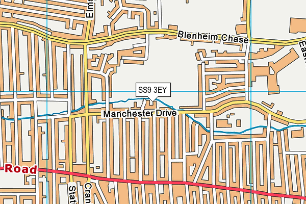 SS9 3EY map - OS VectorMap District (Ordnance Survey)