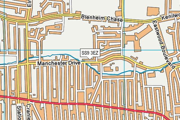 SS9 3EZ map - OS VectorMap District (Ordnance Survey)