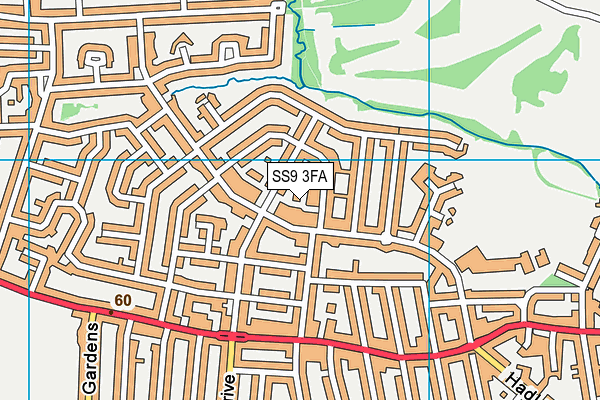 SS9 3FA map - OS VectorMap District (Ordnance Survey)