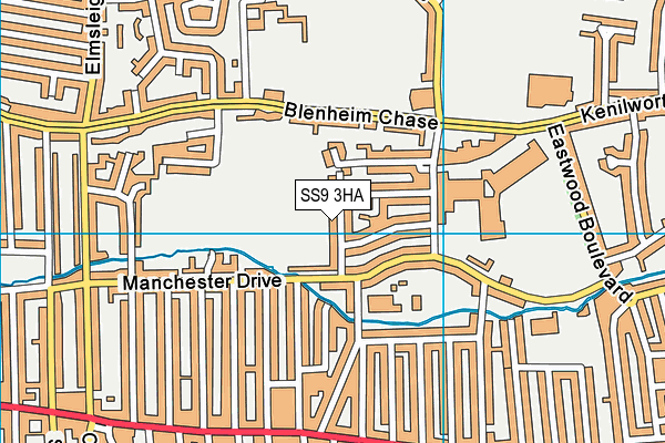 SS9 3HA map - OS VectorMap District (Ordnance Survey)