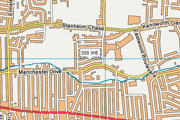 SS9 3HE map - OS VectorMap District (Ordnance Survey)