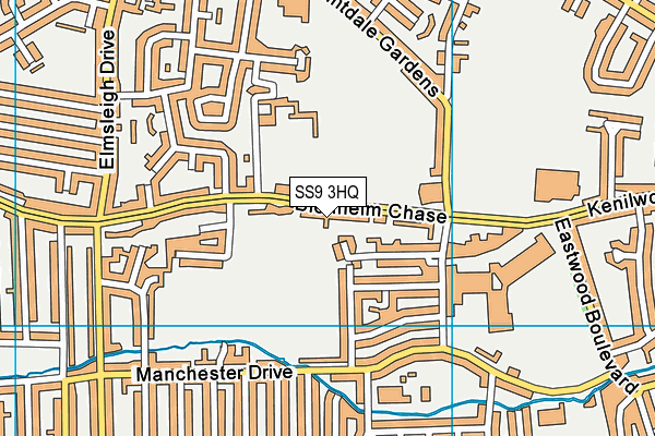 SS9 3HQ map - OS VectorMap District (Ordnance Survey)