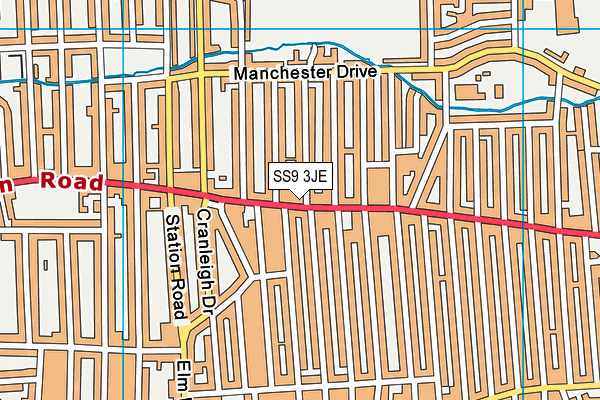 SS9 3JE map - OS VectorMap District (Ordnance Survey)