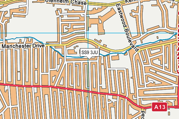 SS9 3JU map - OS VectorMap District (Ordnance Survey)