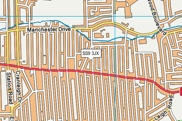 SS9 3JX map - OS VectorMap District (Ordnance Survey)