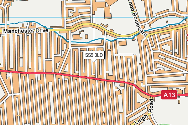 SS9 3LD map - OS VectorMap District (Ordnance Survey)