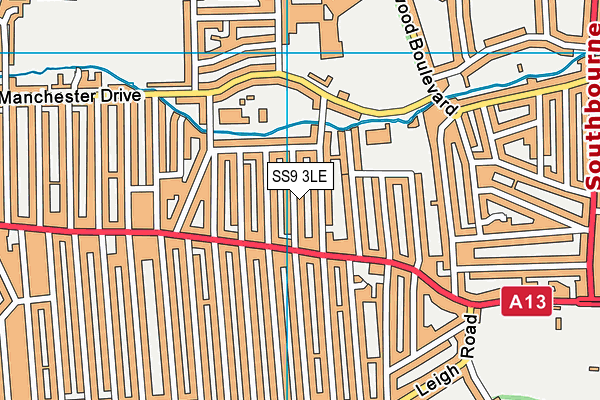 SS9 3LE map - OS VectorMap District (Ordnance Survey)