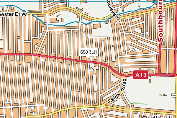 SS9 3LH map - OS VectorMap District (Ordnance Survey)