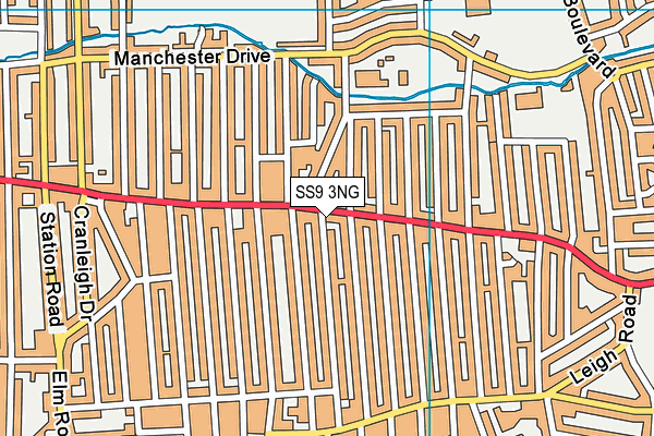 SS9 3NG map - OS VectorMap District (Ordnance Survey)