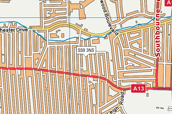 SS9 3NS map - OS VectorMap District (Ordnance Survey)