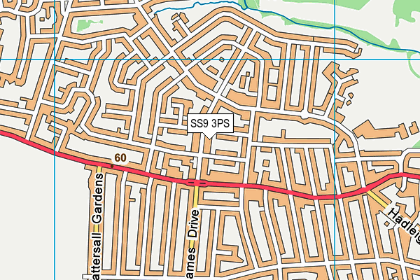 SS9 3PS map - OS VectorMap District (Ordnance Survey)