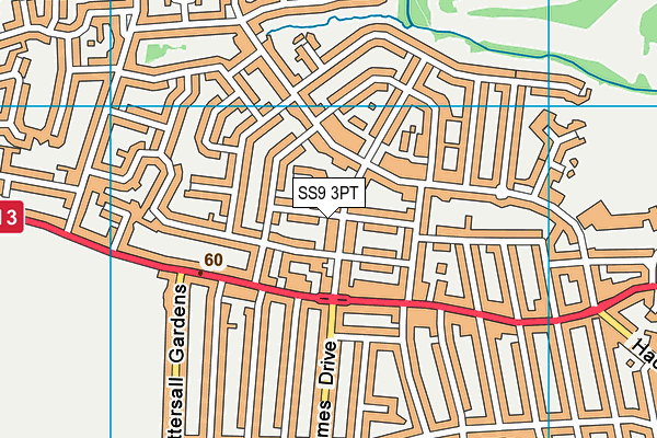 SS9 3PT map - OS VectorMap District (Ordnance Survey)